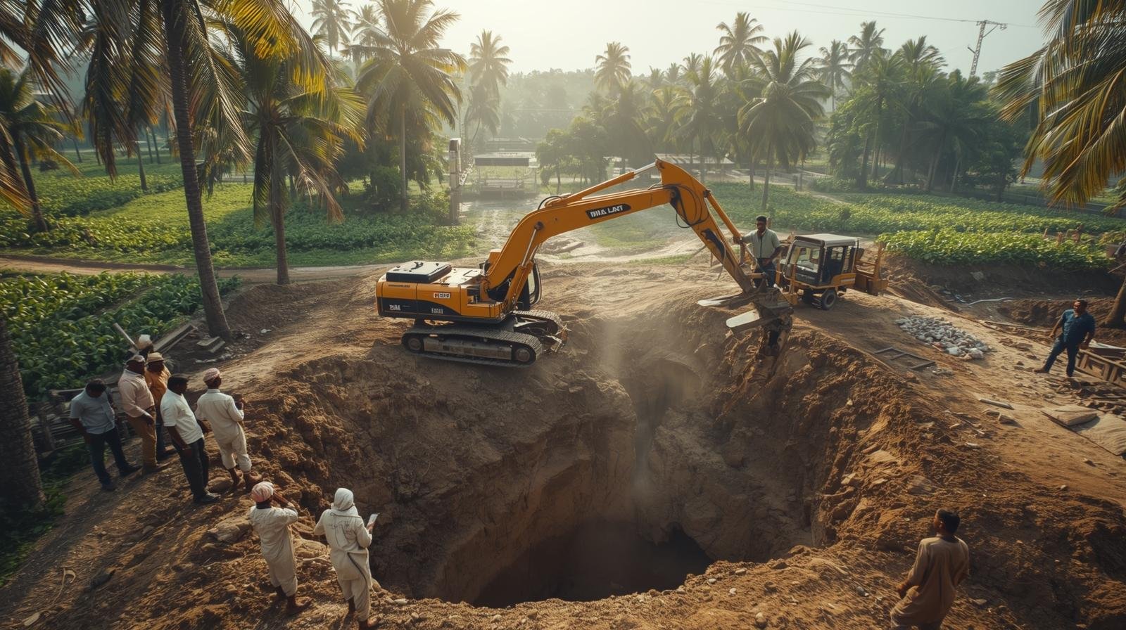 Open well widening in Namakkal – increased storage by 40%