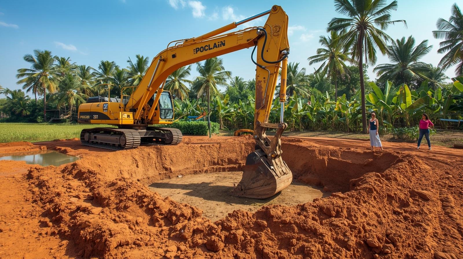 Site supervisor checking well depth