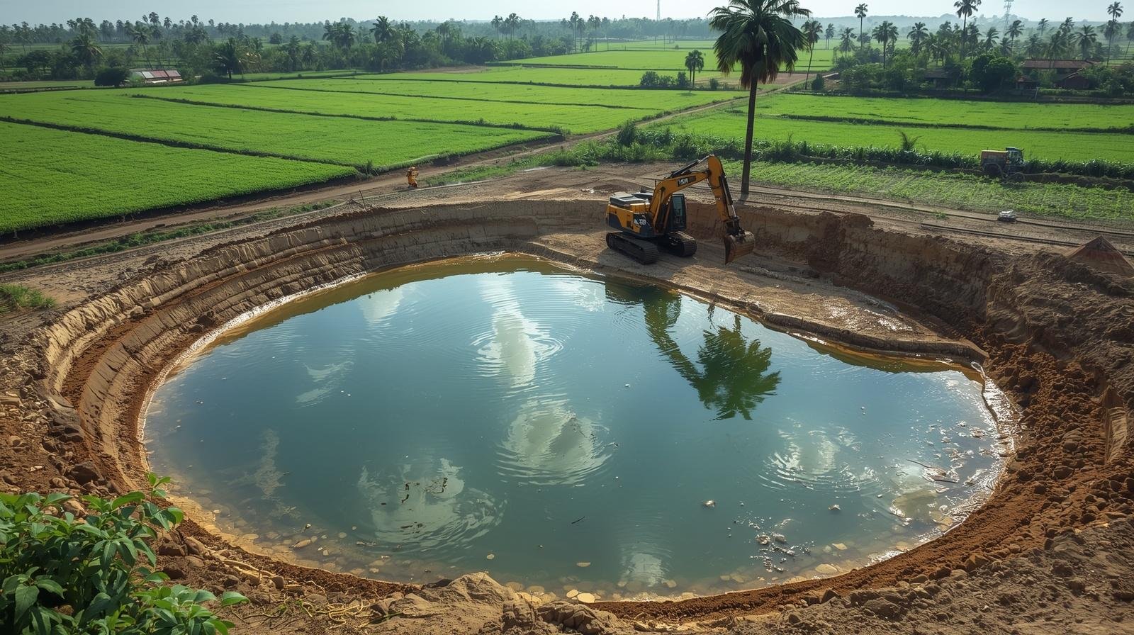 Finished well in Coimbatore with concrete rings